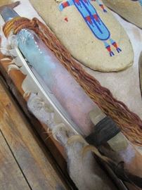 Native American style face spirit stick with crystal
