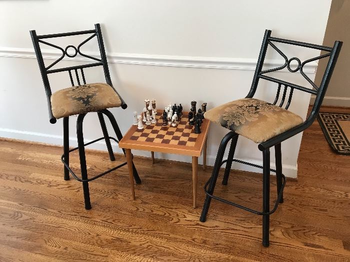 barstools & chess set