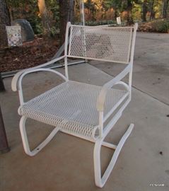 Several white metal chairs available