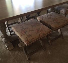 Dining Table, Captain's Chairs, Stools, Buffet/Table