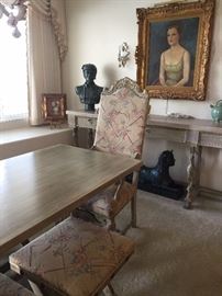 Dining Table, Captain's Chairs, Stools, Buffet/Table