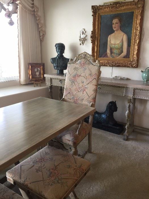 Dining Table, Captain's Chairs, Stools, Buffet/Table 