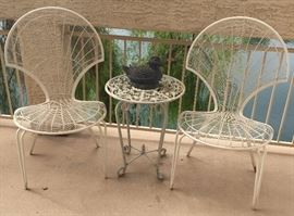 AMAZING Metal Patio Chairs and Side Table