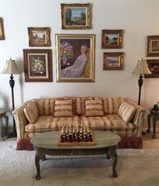 Sofa, Art, Chess Set, Floor Lamps