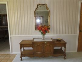 French Provincial Console with Antique Mirror