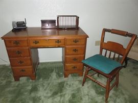 1940's Maple Desk and Chair