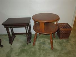 3 Nesting Table - Round 2 Tier Maple Side Table