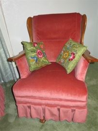 Vintage Velour Rocking Chair 