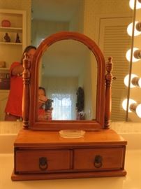 Antique 2 Drawer Shaving Mirror