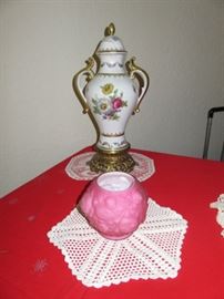 Embossed Satin Case Glass Rose Bowl