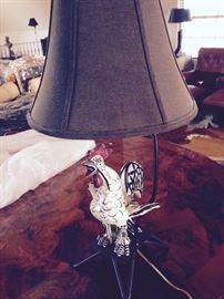 1950's Original Iron base and ceramic chicken lamp  $ 110.00  or best offer 