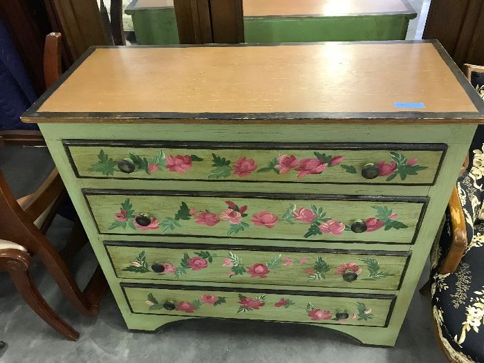 Hand Painted antique dresser. Darling cottage look. $300.00