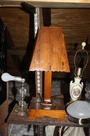 Wood lamp and shade