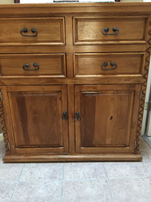 Wooden storage cabinet 4 drawers with 2 cabinets