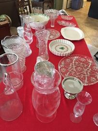 Variety of glass ware china