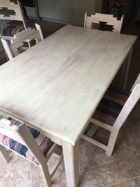 Wooden kitchen table with 4 chairs, padded seats