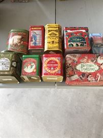 Front view of the vintage tins:  