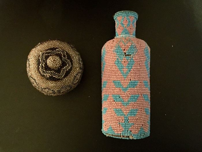 Beaded bottles and jars