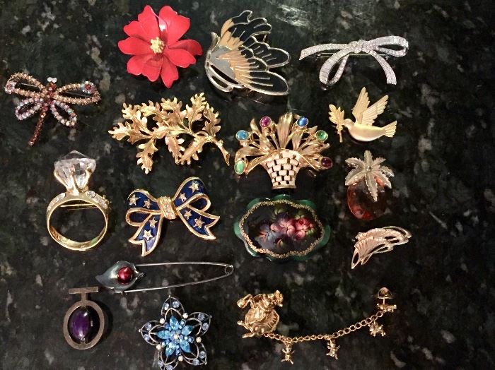 Assorted costume pins