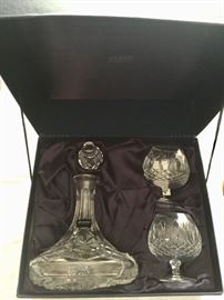 Atlantis crystal decantur and (2) brandy snifters.  In box.