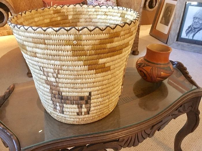 Native American baskets and pottery