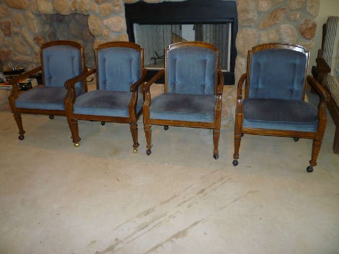 4 ROLLING DINING CHAIRS