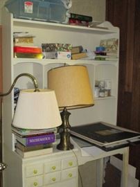 Lamps, Books, Shelving