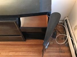 Storage in nightstands.