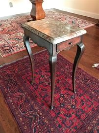 Antique marble topped side table