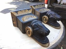 Amazing antique cast iron architectural corbels (45 lbs. ea!)
