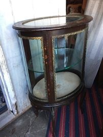 Extreme antique glass curio cabinet, very special.