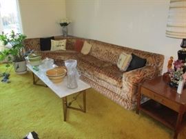 BLAST FROM THE PAST LIVING ROOM SUITE HORSEHAIR SOFA SECTIONAL