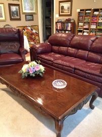 Extra comfortable sofa and recliner; sturdy rectangular coffee table