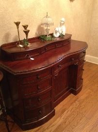 Lovely serpentine antique desk