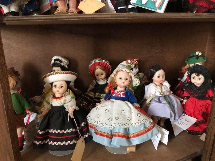 Cabinets full of dolls 