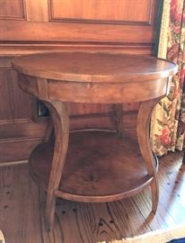 1 of a pair of Vanguard round end tables.