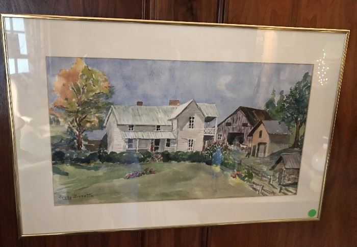 Watercolor painting by Peggy Bissette former resident of Hickory, Blowing Rock, and Davidson, NC.