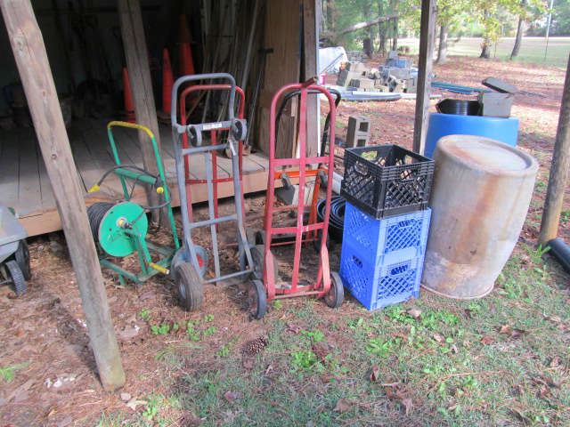 Hand trucks and crates