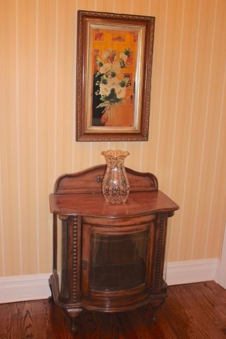 Cabinet and Art with Vase