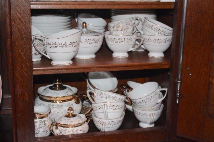 White & Gold China with Tea Service