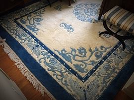 Gorgeous handmade wool rug. Looks to be Tibetan by the weaving but not positive 9 by 12
$25