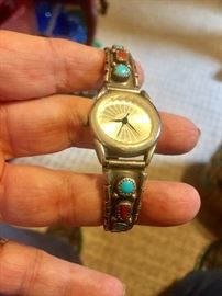 Native American Sterling wrist watch band