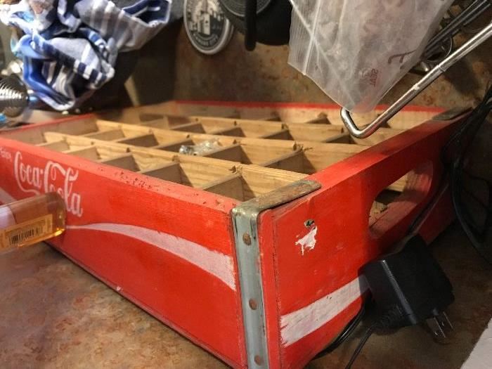 Coca-cola bottle wooden crate. Price at estate sale: $40