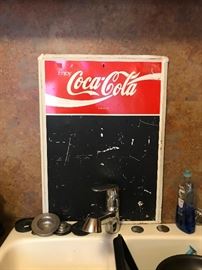 Vintage Coca-cola sign. Price at estate sale: $30