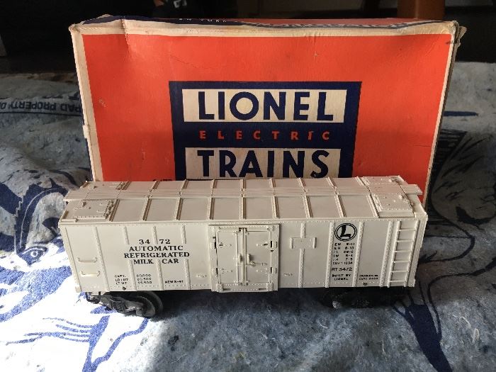 Lionel Electric Trains milk car #3472. Lionel Electric Trains. This item will be sold as a complete collection for $2,000. It is the only product that will not be discounted on Saturday, 11/18.