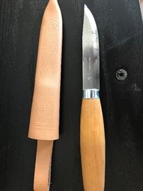 Morakniv knife and leather sheath. Estate sale price: $10