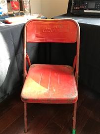 Coca-cola metal folding chair. Estate sale: $40