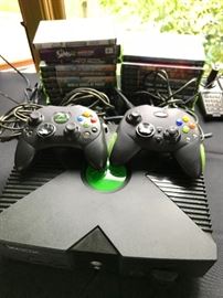 Vintage xBox with 2 controllers and 22 games. Estate sale price: $40