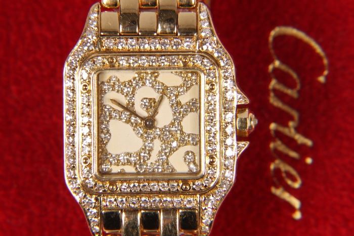 Very Rare Limited Edition 18K Gold Ladies Cartier Panthere Watch
