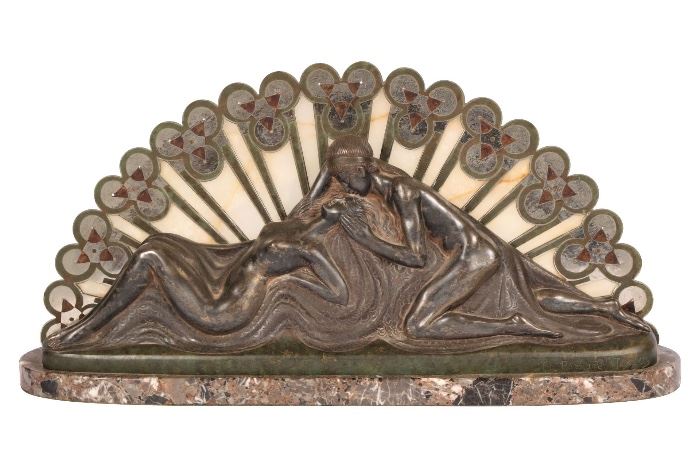 Charles Raphael Peyre (French, 1872-1949), Art Deco Relief Bronze 